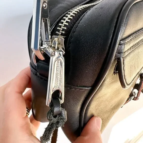 Rebecca Minkoff's M.A.B. Camera Black Leather Crossbody Purse Bag - Picture 13 of 16